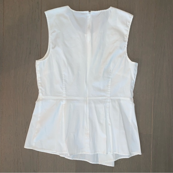 Halogen White Asymmetrical Sleeveless Blouse - Picture 3 of 4